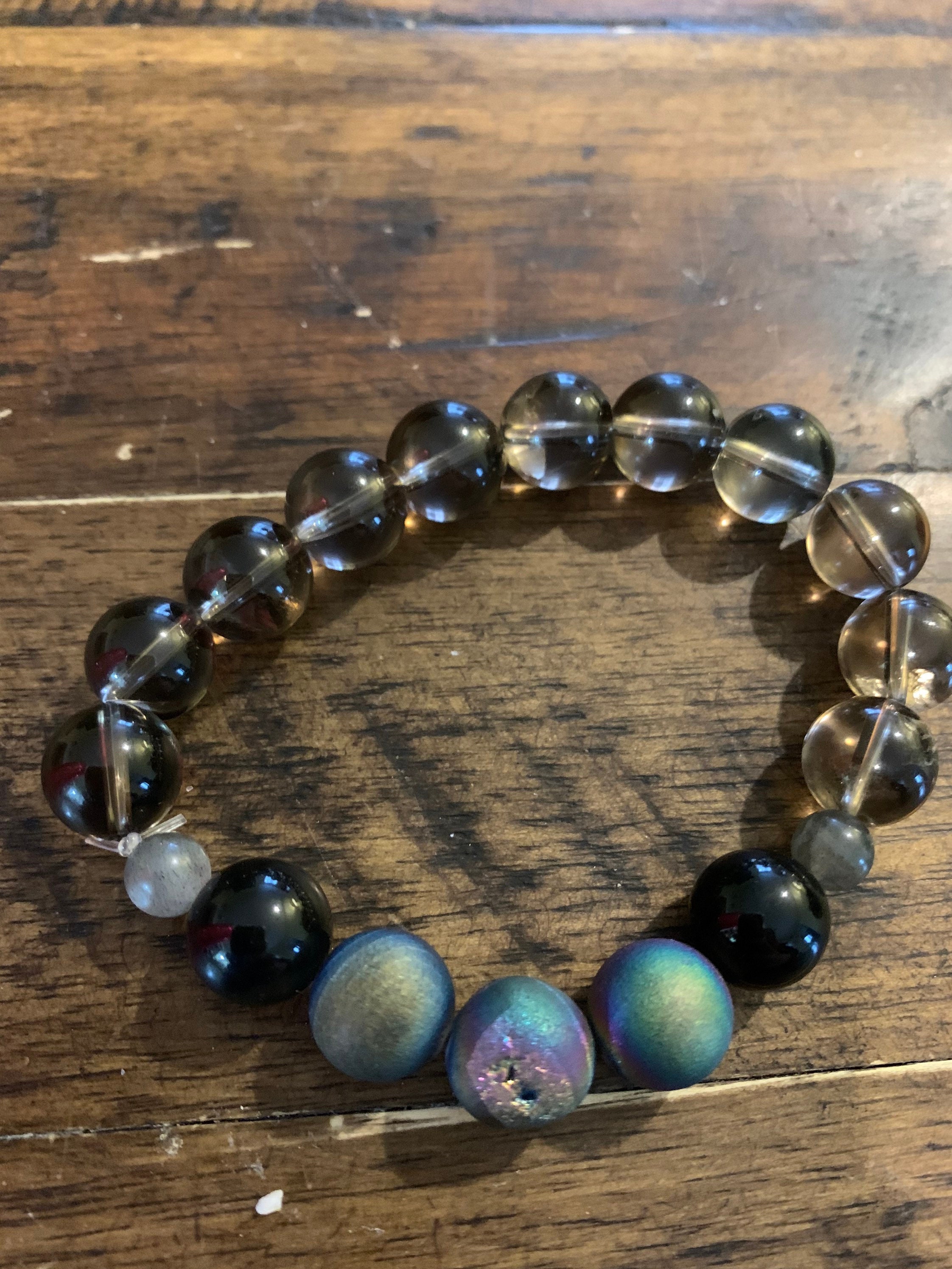 Smokey Quartz Druzy Agate Rainbow Obsidian & Labradorite Etsy
