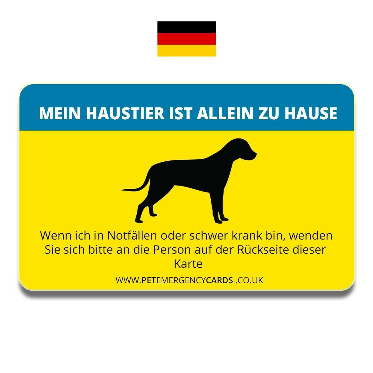 CUSTOM PRINTED Card Pet Is Home Alone Emergency Card Hard PVC Dog Cat ...