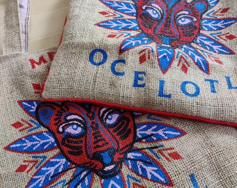 Sac cabas /Tote bag "CHIAPAS" en toile de jute / Sac de café recyclé du Mexique