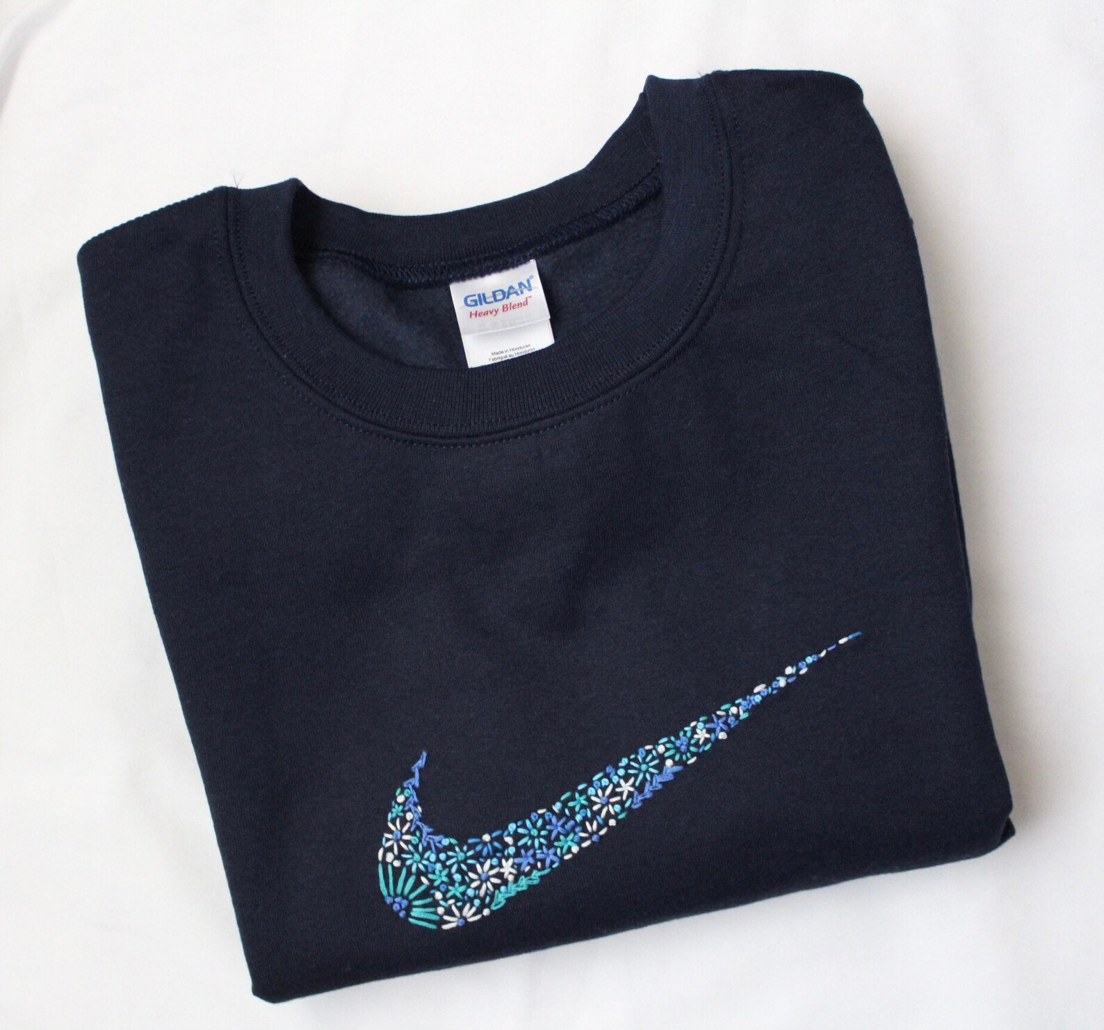 embroidered nike sweatshirt flowers