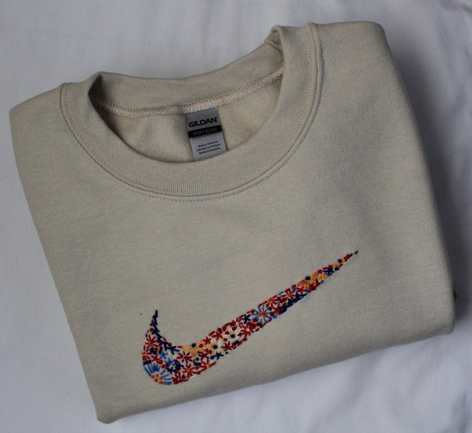 embroidered nike sweatshirt flowers