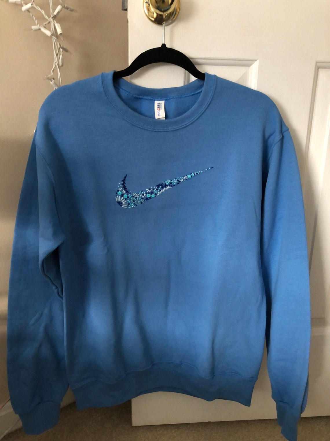 embroidered nike sweatshirt flowers