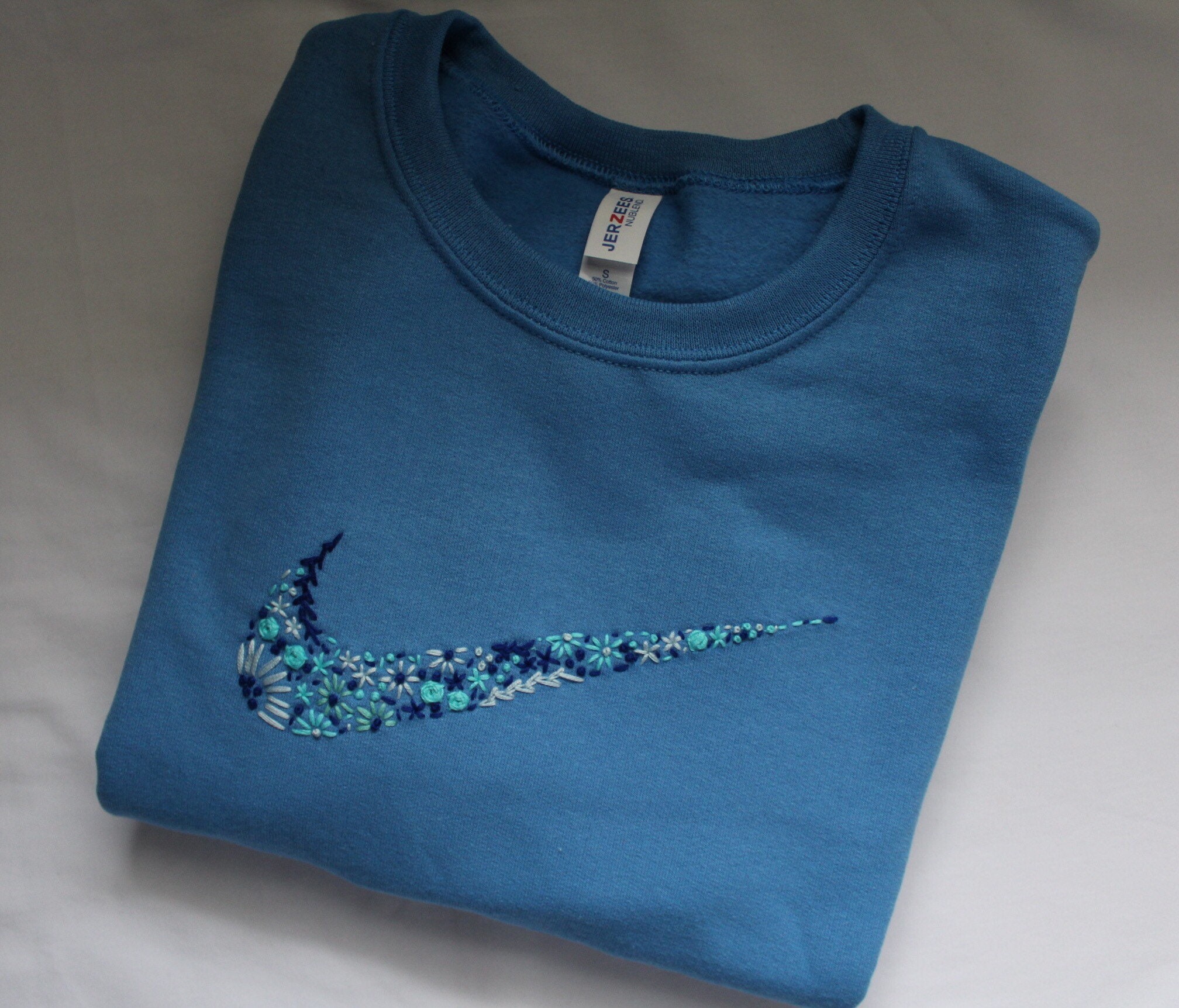 embroidered nike sweatshirt flowers