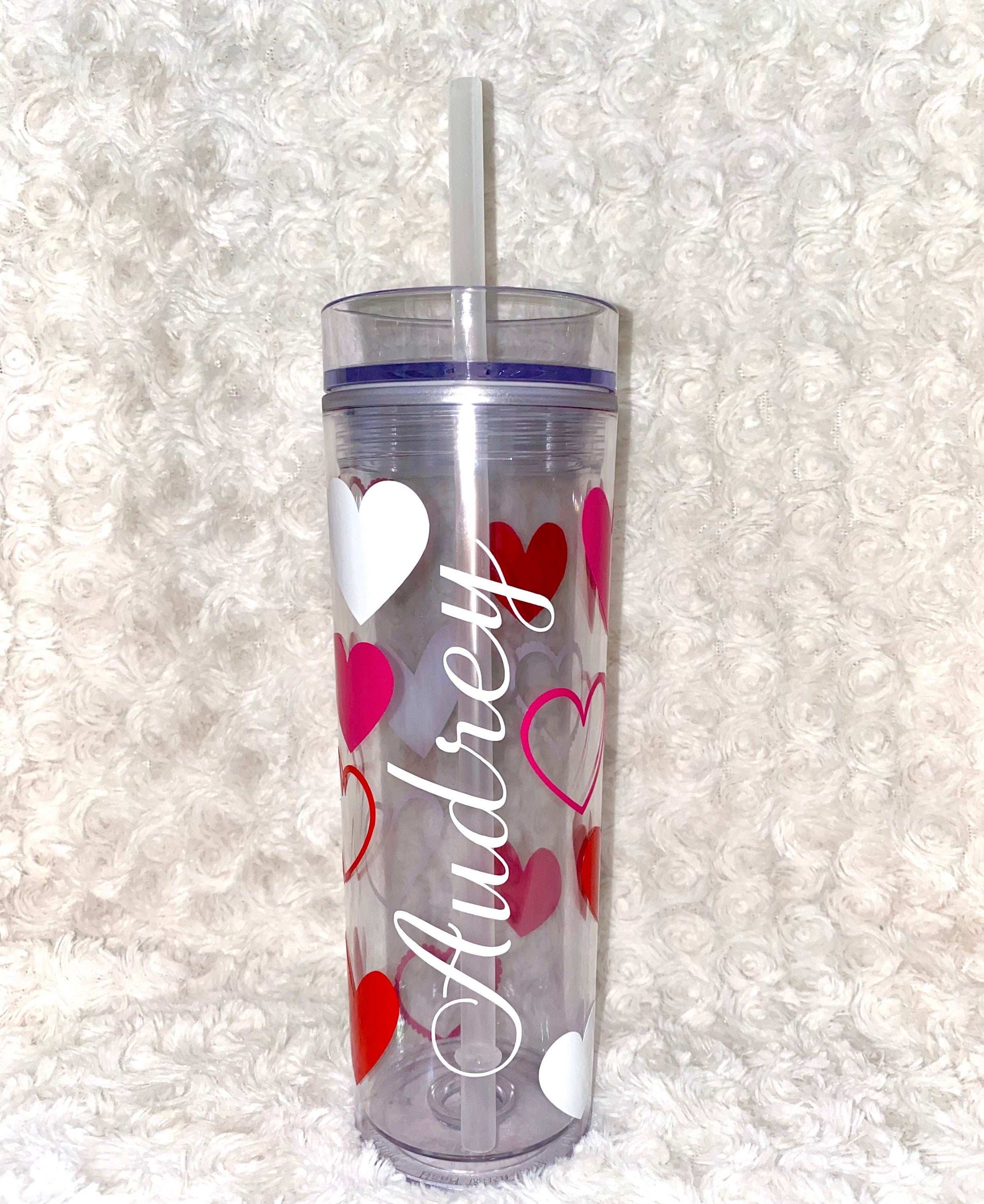 Valentines Day Tumbler Heart Tumbler Personalized Tumbler Etsy