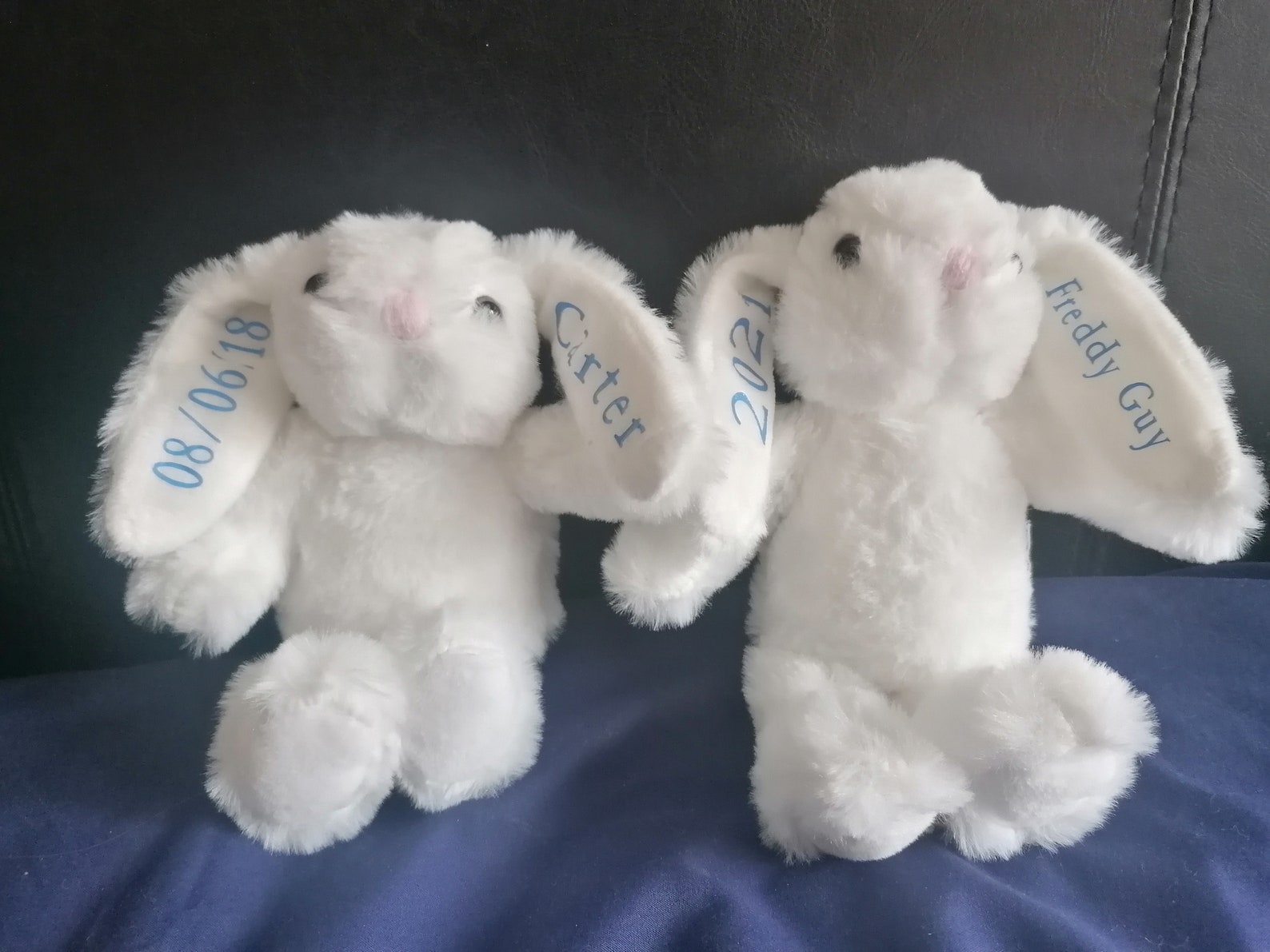Personalised bunny teddies | Etsy
