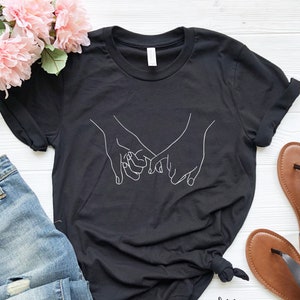 Lovers Hand in Hand T-Shirt, lovers holding hands, Abstract Design T-shirt, Fantastic Design, Art Shirt, Gift For Valentine.