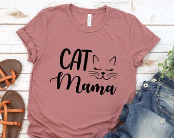 Cat Mama Shirts, Unisex Personalized Cat Mom Shirt, Cat Lover Tee, Personalized Cat Mom Shirt, Cat Lover Gift, Cat Shirt, Cat Mama T-Shirt
