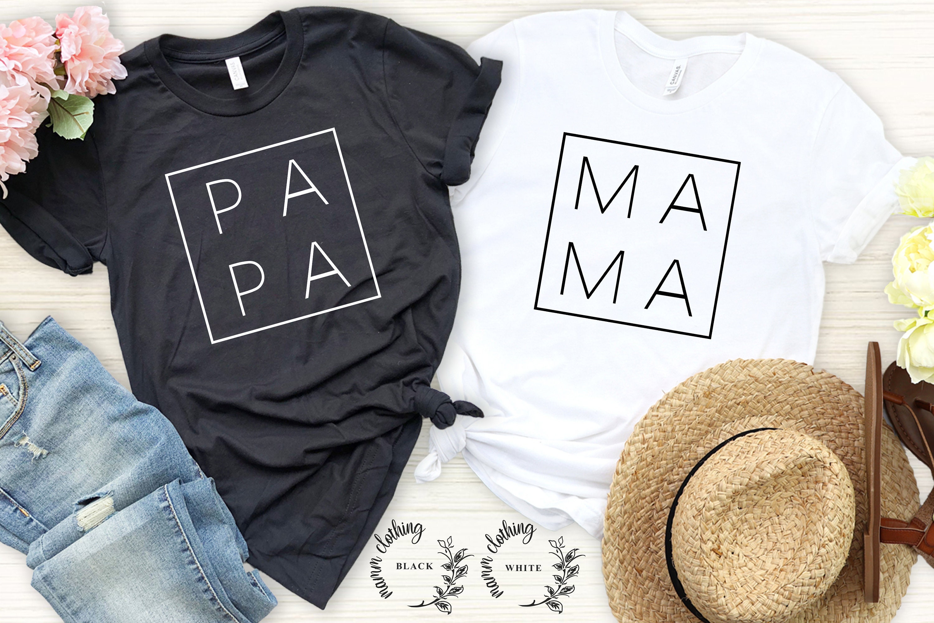 Papa and Mama Shirts / Mama Shirt / Papa Shirt // Baby Etsy