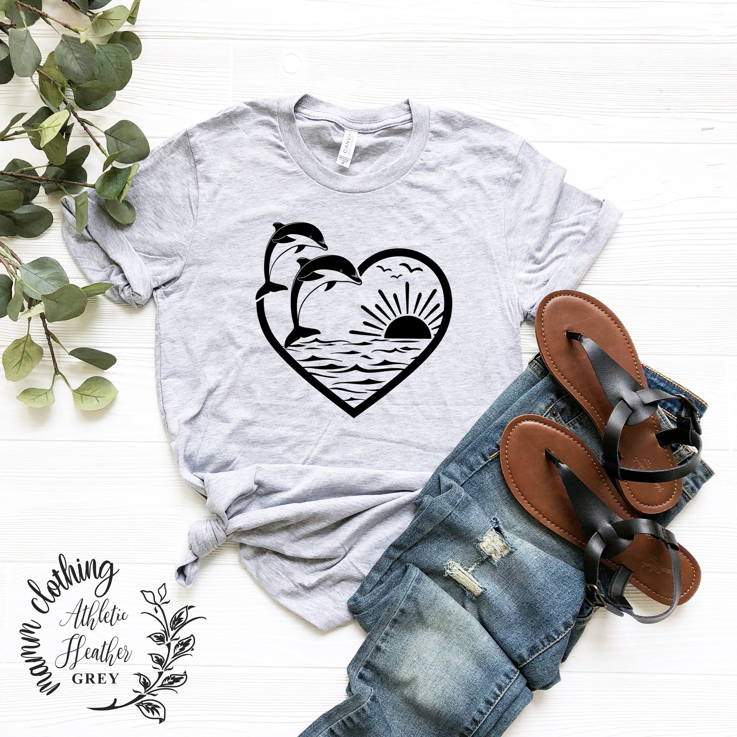 Dolphin Love Shirt, Heart T-shirt, Dolphin Love Shirt, Valentine T
