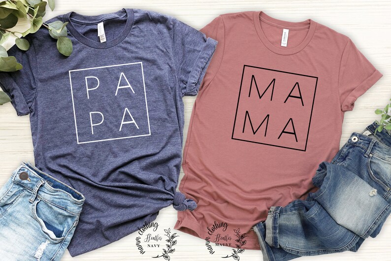 Papa and Mama Shirts / Mama Shirt / Papa Shirt // Baby Etsy