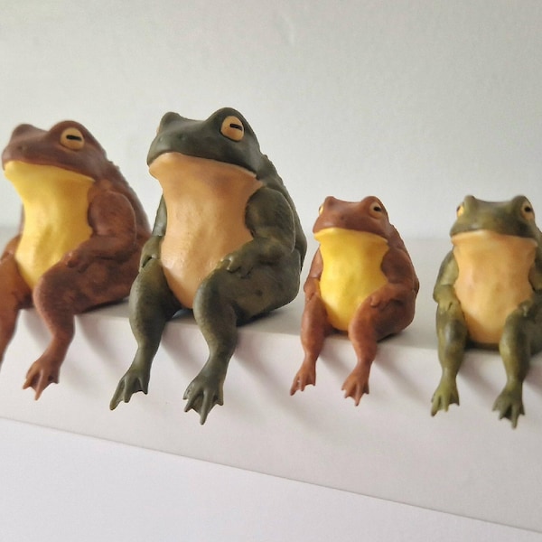 Minature Frog Figurine Shelf Sitter – Hand Painted - Exclusive to Grumpy Goblin Goods (3cm/5cm)