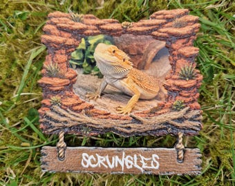 Custom Pet Fridge Magnet - Bearded Dragon, Snakes, Tortoise etc. - Tank Accessory - 3D Relief Texture