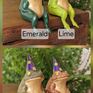 Trollkarlsgroda Miniatyr Hyllfigur – Handmålad Fantasy Skrivbordsdekor – 5,5 cm Hög bild 6