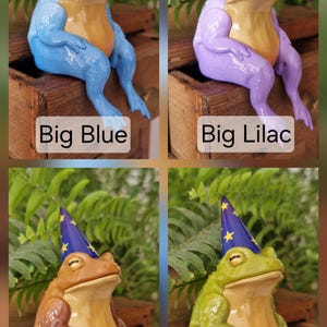 Trollkarlsgroda Miniatyr Hyllfigur – Handmålad Fantasy Skrivbordsdekor – 5,5 cm Hög bild 3