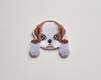 Embroidered Dog Patch - Shih Tzu - 4.5cm x 4cm - Iron-on or Sew-on - UK Dispatch + FREE UK Postage