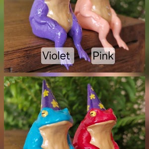 Trollkarlsgroda Miniatyr Hyllfigur – Handmålad Fantasy Skrivbordsdekor – 5,5 cm Hög bild 8