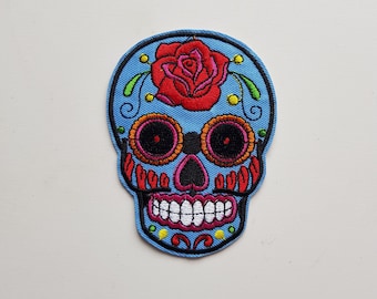 Embroidered Dia de Los Muertos/Day of the Dead Sugar Skull Patch - 7.5 x 10cm approx