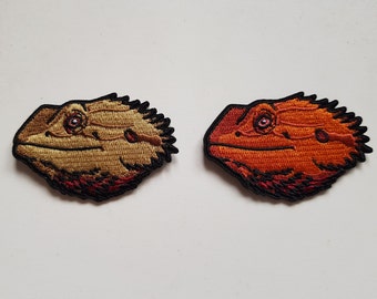 Bearded Dragon Patch/Applique - Two Styles - 6cm x 4cm - Iron-on or Sew-on - UK Dispatch + FREE UK Postage
