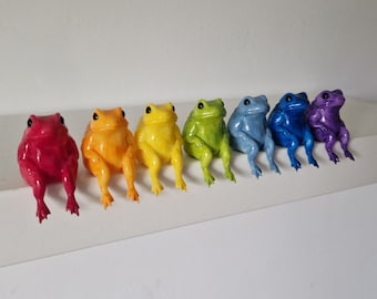 Miniature Rainbow Candy Frogs - 3cm Tall - Hand Painted - UK Postage and Dispatch