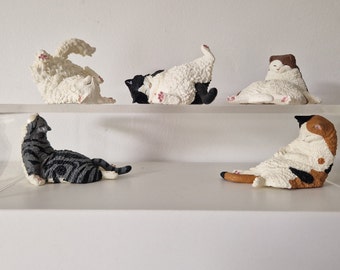 Miniature Lazy Cat Figurines - Five Styles to Choose From - UK Postage and Dispatch