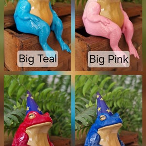 Trollkarlsgroda Miniatyr Hyllfigur – Handmålad Fantasy Skrivbordsdekor – 5,5 cm Hög bild 4