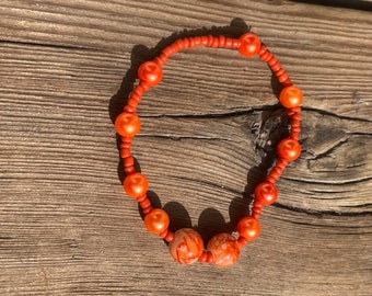 Orange beaded bracelet