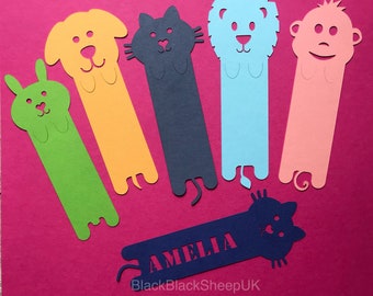 かわいい動物のブックマーク SVG ウサギ 猫 犬 ライオン 猿 SVG ペーパーカットダイバーダー クリカット用カットファイル