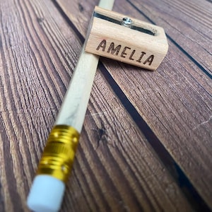 set of 12 24 personalised engraved long wooden colouring pencils stationery party bag filler back to school ruler children kids HB sharpener 画像 8