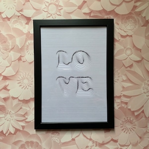 Iluzja 3D LOVE rysunek fabuła pojedyncza linia SVG dla cricut rysunek sylwetki foliowanie A4 unikalny projekt nowoczesny abstrakcyjny folia pióro szkic długopis