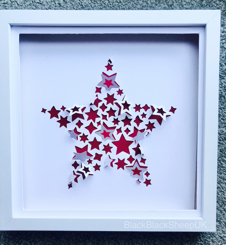 SVG 3D Pop up Paper Craft Stars in Star Shape Dimensional Paper Art