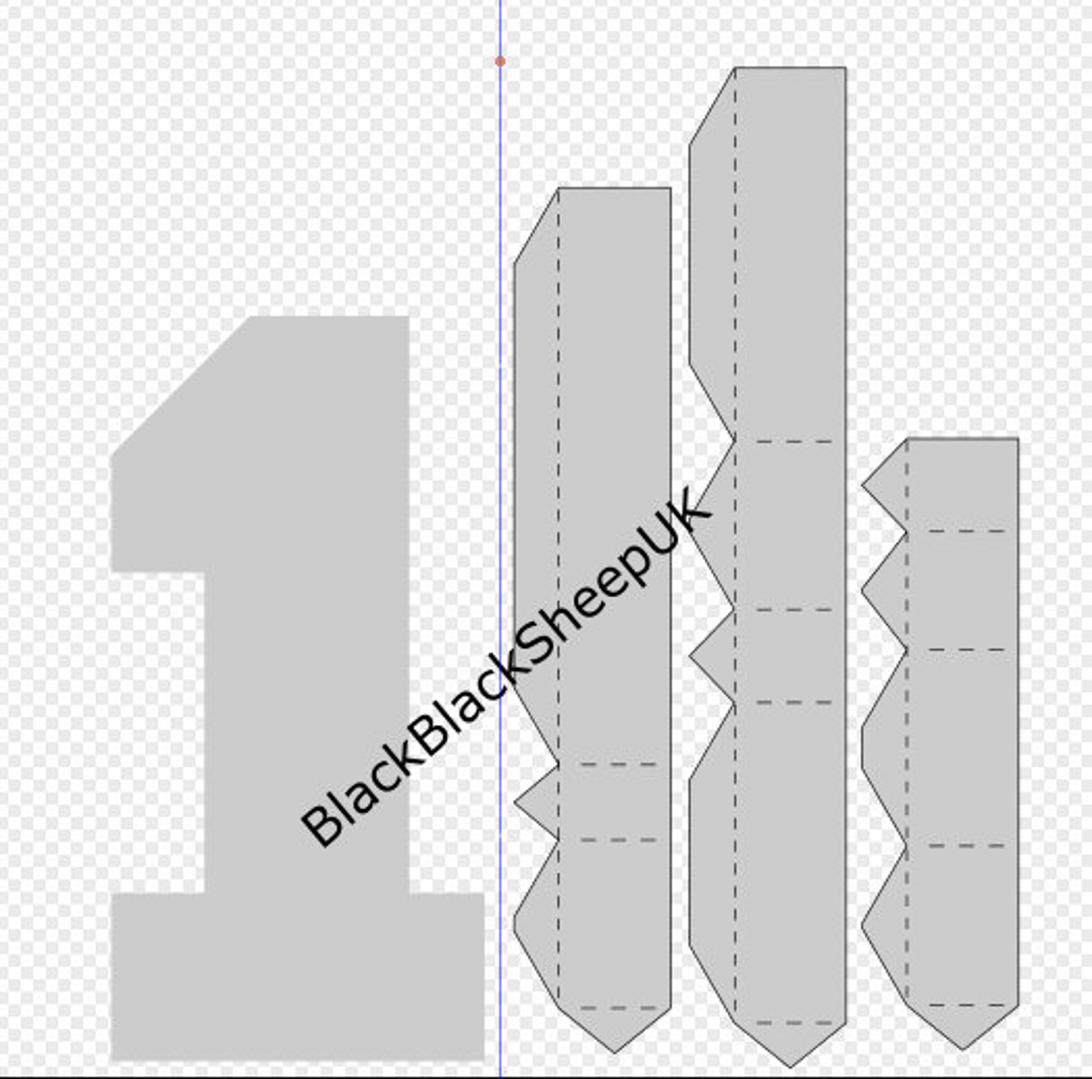 NUMBER 1 SVG 3D Fillable Numbers Hollow Empty Box Paper Craft Cricut