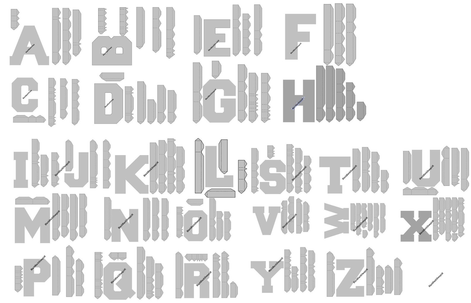 Fill Letters Svg SVG 3D Fillable Letters Alphabet Hollow Empty Box Paper Craft Cricut ...