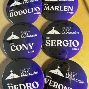 Custom Usher Buttons for Churches – Add Logo & Name (2.25&quot;)