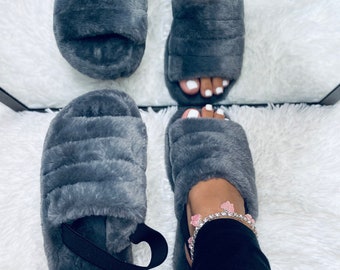 nike fur slides