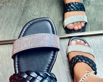 Sandali estivi, sandali da spiaggia, sandali con strass