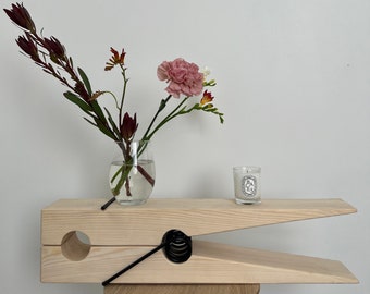 Large Painted Green Wood With Metal Spring Clothespin Etsy