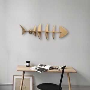 Mensola in legno a forma di pesce: decorazione da parete in stile costiero, esposizione per la cameretta dei bambini
