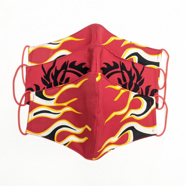 Childrens Flames and Dragons Non-Medical Ninja Style Face Mask