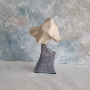 Ceramic sculpture, Woman sculpture, Handmade woman sculpture,Modern ceramic, Woman with hat,Unique design, Unique gift,Home decor image 6