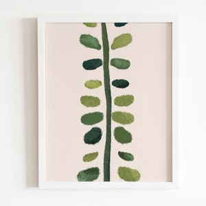 Stampa digitale vegetale, acquerello foglia verde, stampa vite edera, arredamento della pianta botanica, minimalista, download istantaneo, arte murale stampabile