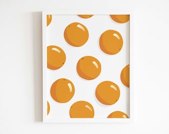 Oranges Digital Print, Fruit Digital Print, Printable Orange Wall Art, Instant Download Oranges Art Print, Citrus Plant Abstract Digital Art