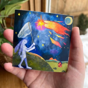 suivez ce rêve - autocollant vinyle | imperméable résistant aux intempéries | lapin fantaisiste fairycore