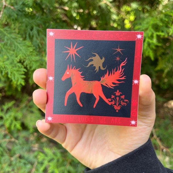 how lucky we are - vinyl sticker | waterproof weatherproof | year of the fire horse 2026