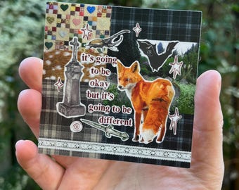 it's going to be okay - vinyl sticker | waterproof weatherproof | whimsigoth gothic fairy grunge fox bats swords cemetery