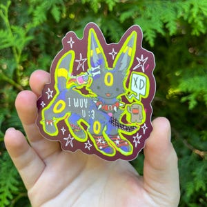 Scene Kid Umbreon - adesivo de vinil | à prova d'água e resistente às intempéries | nostalgia emo dos anos 2000