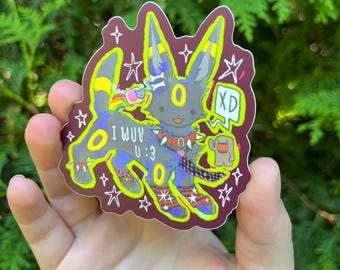scene kid umbreon - vinyl sticker | waterproof weatherproof | 2000s nostalgia emo