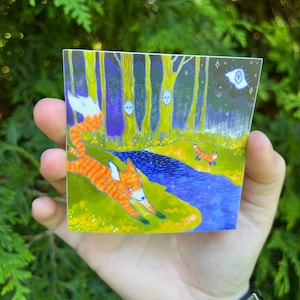 Bosques mal-assombrados - adesivo de vinil | à prova d'água e resistente às intempéries | fantasioso, fairycore, cottagecore, raposa, floresta, assustador, assustador