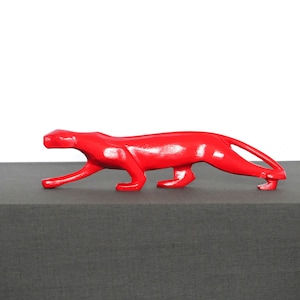 Wooden panther sculpture - Red