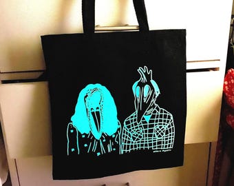 Glow-in-the-Dark Beetlejuice Tote Bag: Eco-Friendly Canvas