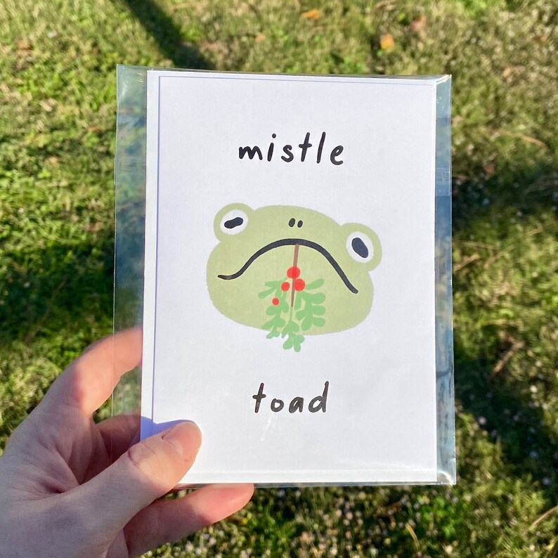 Mistle Toad Punny Holiday Greeting Card - Etsy